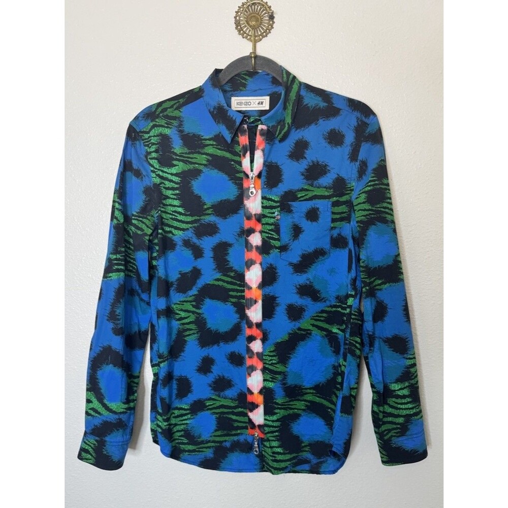 KENZO X H & M Multicolor Patterned Dress Shirt LIMITED EDITION Size S